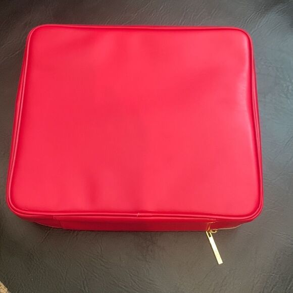 Lancôme Pink Gold Hardware Star Cosmetics Beauty Makeup Travel Zipper Bag NEW - Picture 4 of 9
